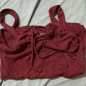 burgundy tank top